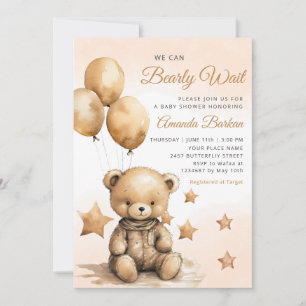 We kunnen wachten tot Teddy Bear Boy Baby shower Kaart
