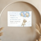 We kunnen wachten tot Teddy Bear Boy Baby shower Spandoek