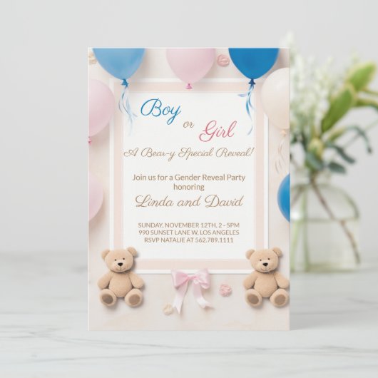 We kunnen wachten tot Teddy Bear Gender openbaart Kaart (Staand voorkant)