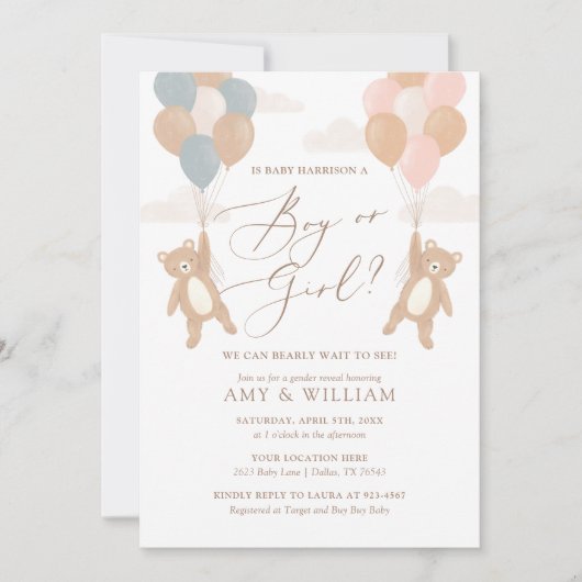 We kunnen wachten tot Teddy Bear Gender openbaart Kaart (Voorkant)