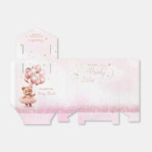 We kunnen wachten tot Teddy Bear Girl Baby shower Bedankdoosjes (Uitgevouwen)
