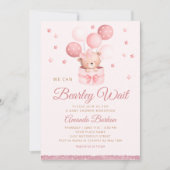 We kunnen wachten tot Teddy Bear Girl Baby shower Kaart (Voorkant)