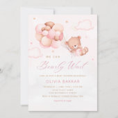 We kunnen wachten tot Teddy Bear Girl Baby shower Kaart (Voorkant)