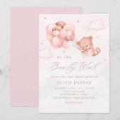 We kunnen wachten tot Teddy Bear Girl Baby shower Kaart (Voorkant / Achterkant)