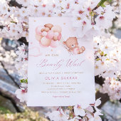 We kunnen wachten tot Teddy Bear Girl Baby shower Kaart