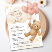 We kunnen wachten tot Teddy Bear Girl Baby shower Kaart