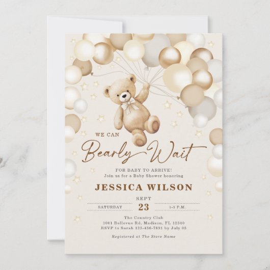 We kunnen wachten tot Teddy Bear Neutral Baby show Kaart (Voorkant)