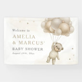 We kunnen wachten tot Teddy Bear Neutral Baby show Spandoek (Horizontaal)