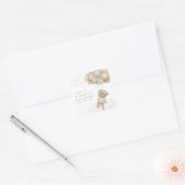 We kunnen wachten tot Teddy Bear Neutral Shower Vierkante Sticker (Envelop)