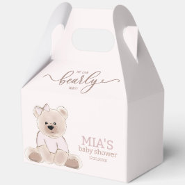 We kunnen wachten tot Teddy Bear Pink Baby shower Bedankdoosjes