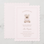 We kunnen wachten tot Teddy Bear Pink Baby shower Kaart (Voorkant / Achterkant)