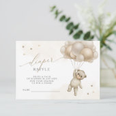 We kunnen wachten tot Teddy Neutral Diaper Raffle Informatiekaartje (Staand voorkant)