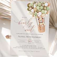 We kunnen wachten. Uitnodiging voor groen Baby sho