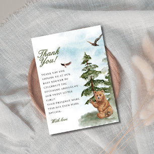 We kunnen Waterverf Woodland Baby shower afwachten Bedankkaart