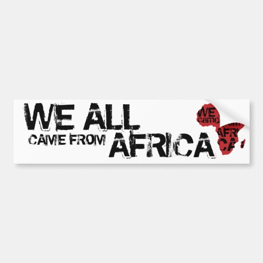 WE KWAM ALLEMAAL UIT AFRIKA BUMPERSTICKER (Voorkant)