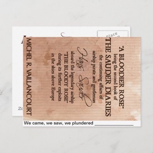 "We kwamen, we zagen, we plunderden" Briefkaart (Voorkant / Achterkant)