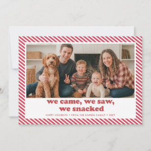 We kwamen, we zagen, we snackten Foto Kerstmis Feestdagenkaart