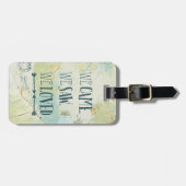 We kwamen, zagen, we hielden van citaat en kaart bagagelabel (Voorkant horizontaal)