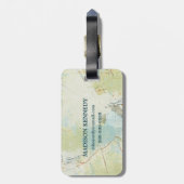 We kwamen, zagen, we hielden van citaat en kaart bagagelabel (Achterkant verticaal)