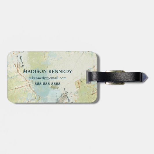 We kwamen, zagen, we hielden van citaat en kaart bagagelabel (Achterkant horizontaal)