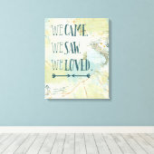 We kwamen, zagen, we hielden van citaat en kaart canvas afdruk (Insitu (Houten vloer))