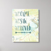 We kwamen, zagen, we hielden van citaat en kaart canvas afdruk (Voorkant)