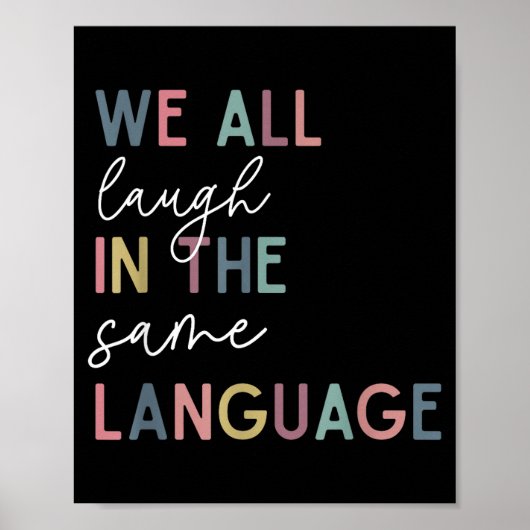 We lachen allemaal in dezelfde taal, de Engelse ta Poster (Voorkant)