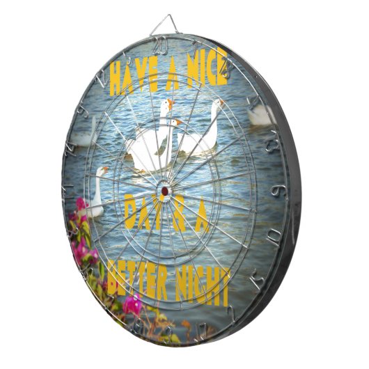 We laten onze klanten altijd tevreden en gelukkig  dartbord (Voorkant Rechts)