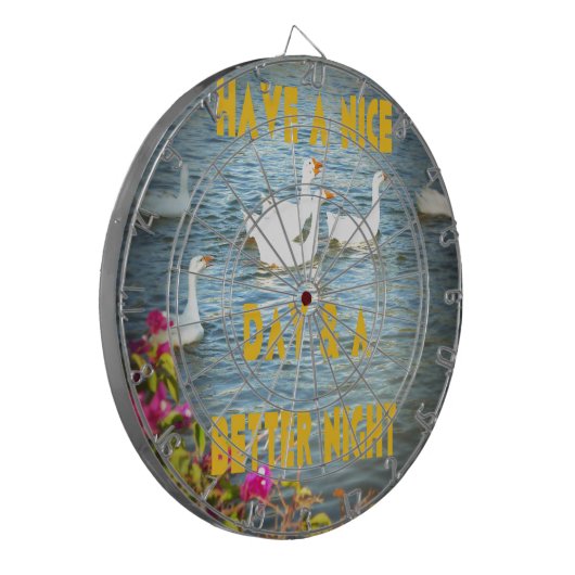 We laten onze klanten altijd tevreden en gelukkig  dartbord (Voorkant Links)