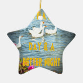 We laten onze klanten altijd tevreden en gelukkig  keramisch ornament (Voorkant)