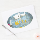 We laten onze klanten altijd tevreden en gelukkig ovale sticker (Envelop)