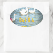 We laten onze klanten altijd tevreden en gelukkig ovale sticker (Tas)