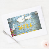 We laten onze klanten altijd tevreden en gelukkig  rechthoekige sticker (Envelop)