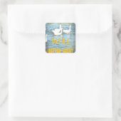 We laten onze klanten altijd tevreden en gelukkig  vierkante sticker (Tas)