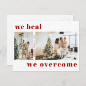 We laten zien dat we maroon kerstfeestdag foto heb briefkaart (Voorkant / Achterkant)