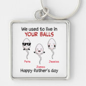 We leefden in je ballen 3 kinderen sleutelhanger (Voorkant)