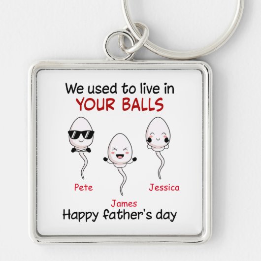 We leefden in je ballen 3 kinderen sleutelhanger (Voorkant)