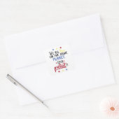 We leven allemaal op dezelfde planeet als Quote St Vierkante Sticker (Envelop)