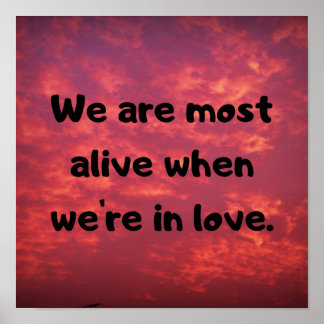We leven het meest als we verliefd zijn poster
