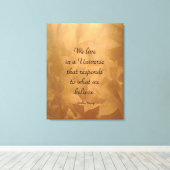 We leven in een universum prijsopgave - koper canvas afdruk (Insitu (Houten vloer))