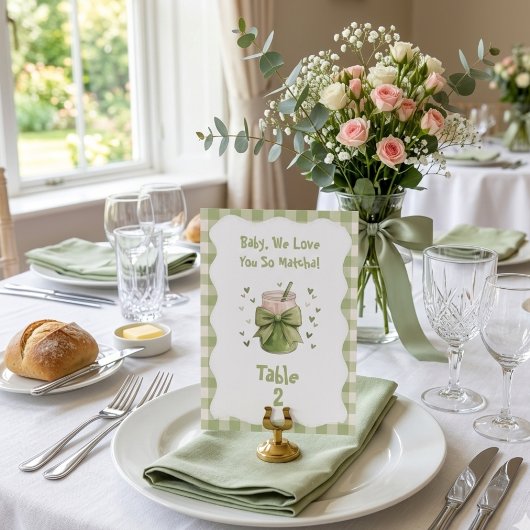 We Liefhebben Jou Zo Matcha Bow Groen Gingham Kaart