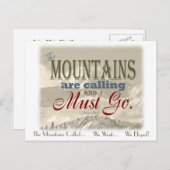 We liepen in de bergen ; Muir-Mtns genaamd Aankondigingskaart (Voorkant / Achterkant)