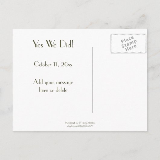 We liepen in de bergen ; Muir-Mtns genaamd Aankondigingskaart (Achterkant)