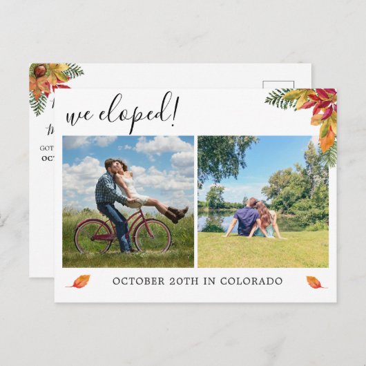 We liepen multi foto aankondiging herfst ansichtka (Voorkant / Achterkant)