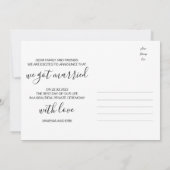 We liepen op het strand, foto getrouwd bruiloft aankondiging (Achterkant)