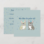 We like om te feesten!  Franse, bulldog Kaart (Voorkant / Achterkant)