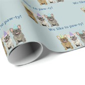 We like to feest! Franse, bulldog Cadeaupapier (Rol Hoek)