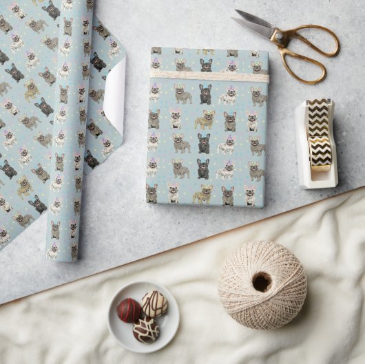 We like to feest! Franse, bulldog Cadeaupapier (Crafts)