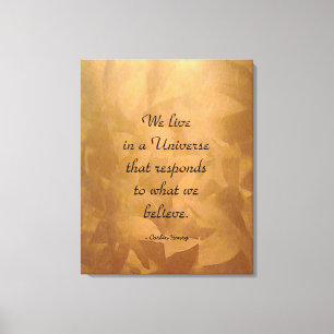 We Live In A Universe Citaat - Koper Canvas Afdruk