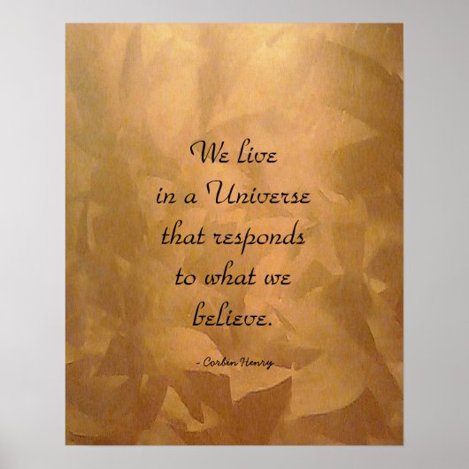 We Live In A Universe Citaat - Koper Poster (Voorkant)